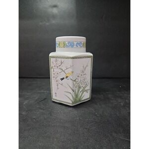 Porcelain Candle Holder with Birds, Floral Pattern Japanese Candle Holder, Decor